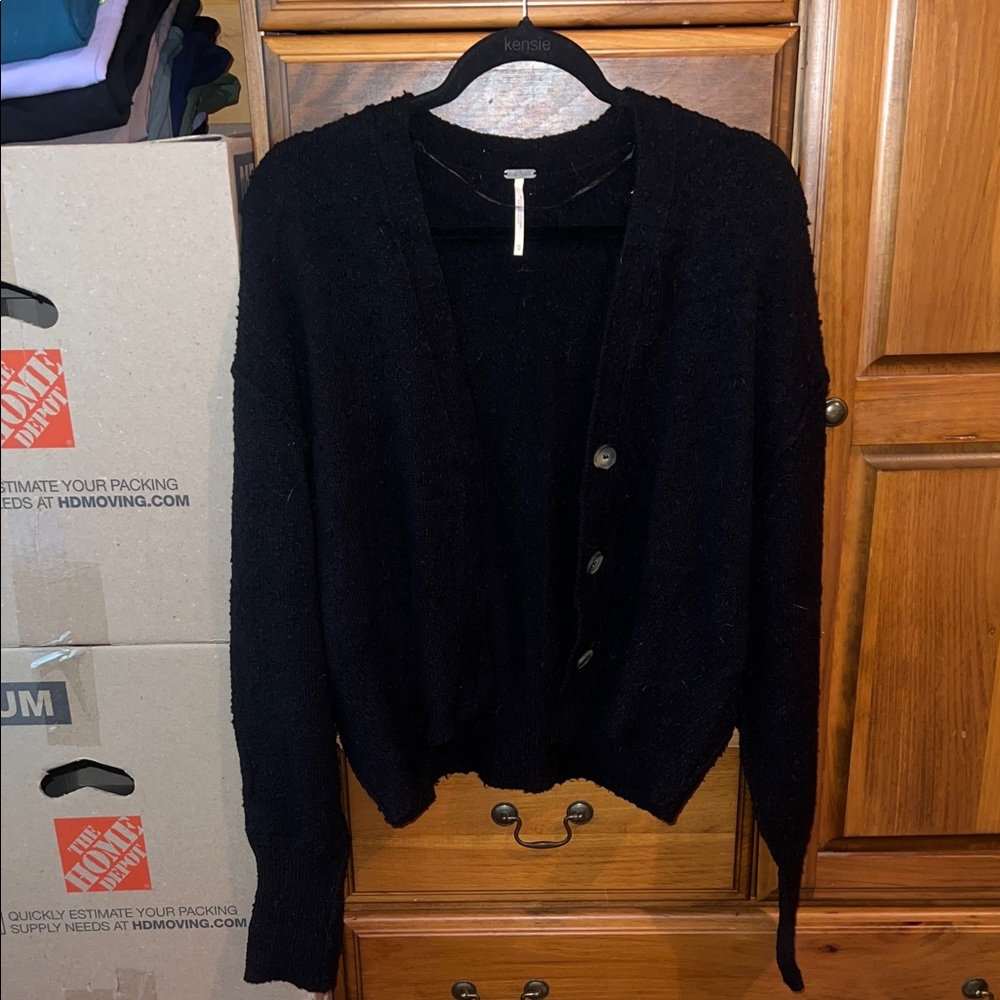 Free People Black Women's Cardigan Sweater